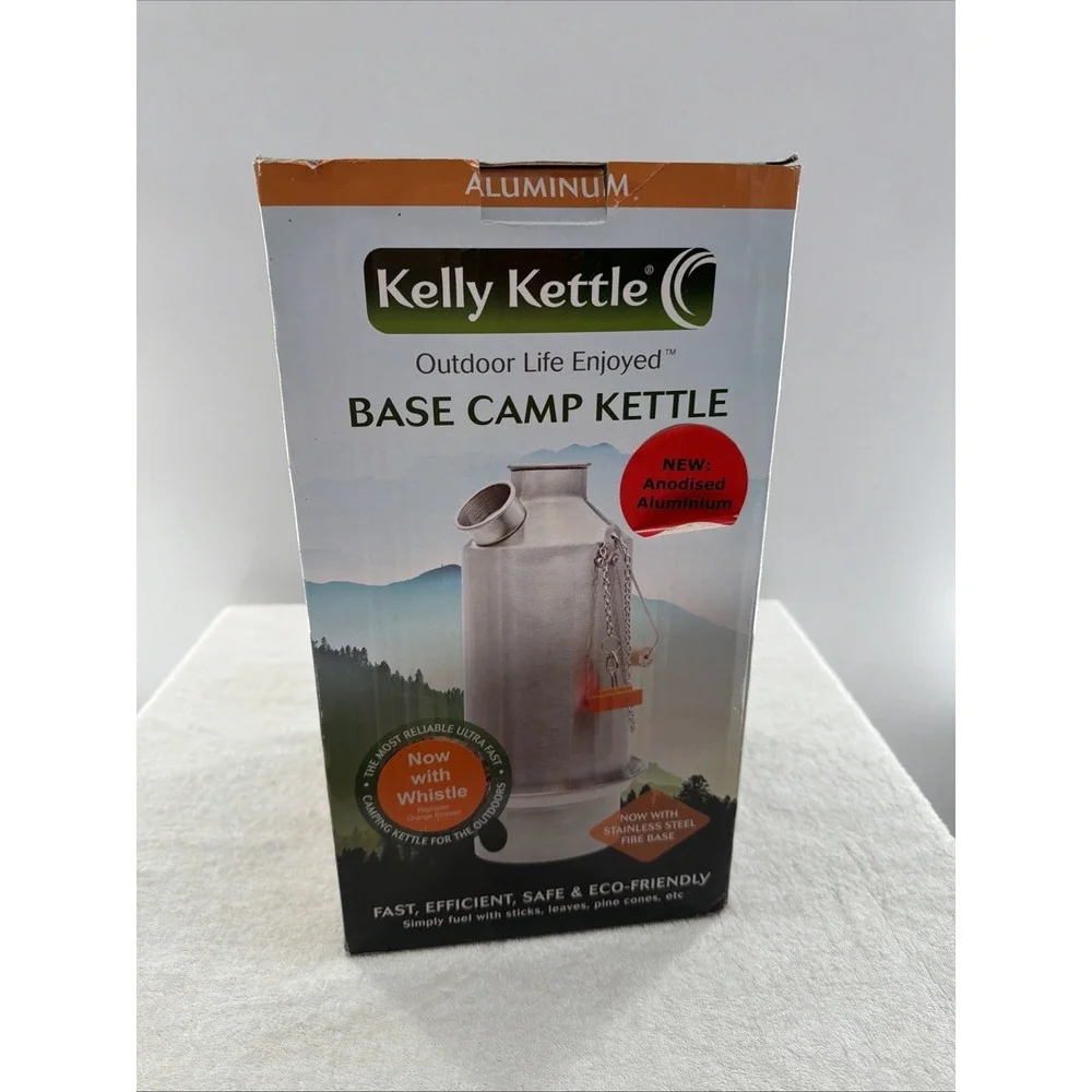 Kelly Kettle Base Camp Stainless Steel Wood Stove 1.6L 54oz Camping Survival